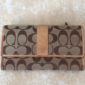 Tan and brown Coach wallet